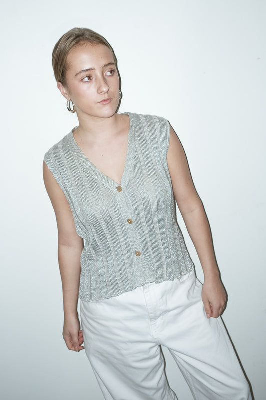 Vivian gebreid gilet - S