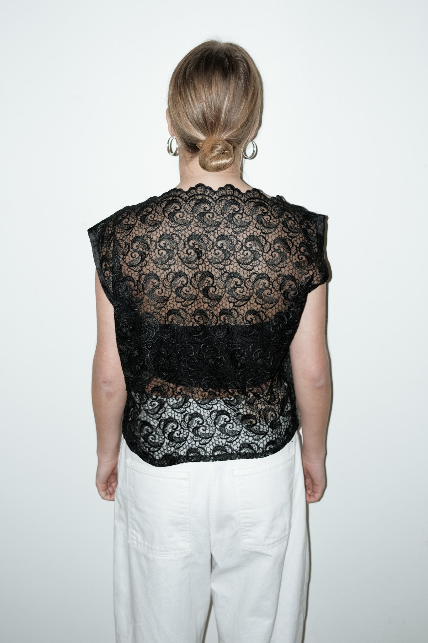 Idris kanten top - M