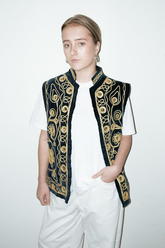 Mael velvet gilet - L