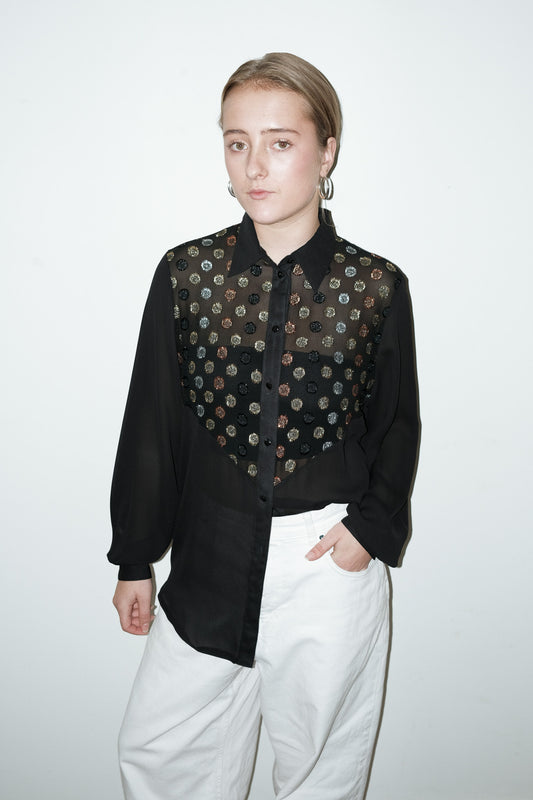 Honore mesh blouse - M