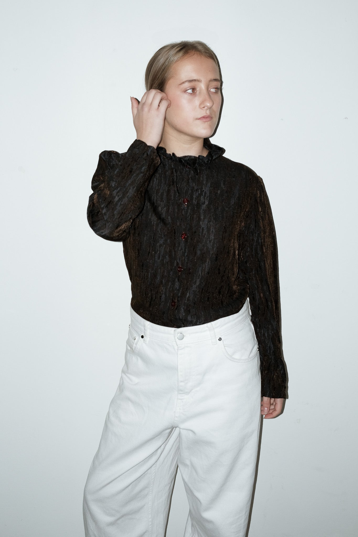 Wolf crinkle blouse - M