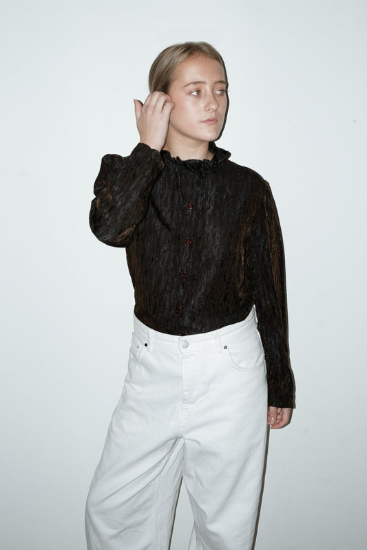 Wolf crinkle blouse - M