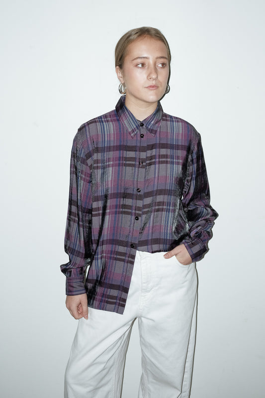 Fin metallic blouse - M