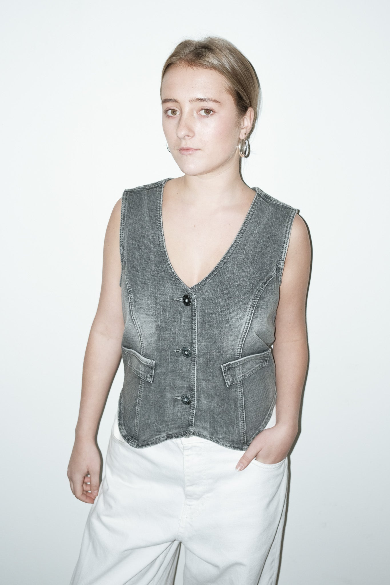 Juna denim gilet - L