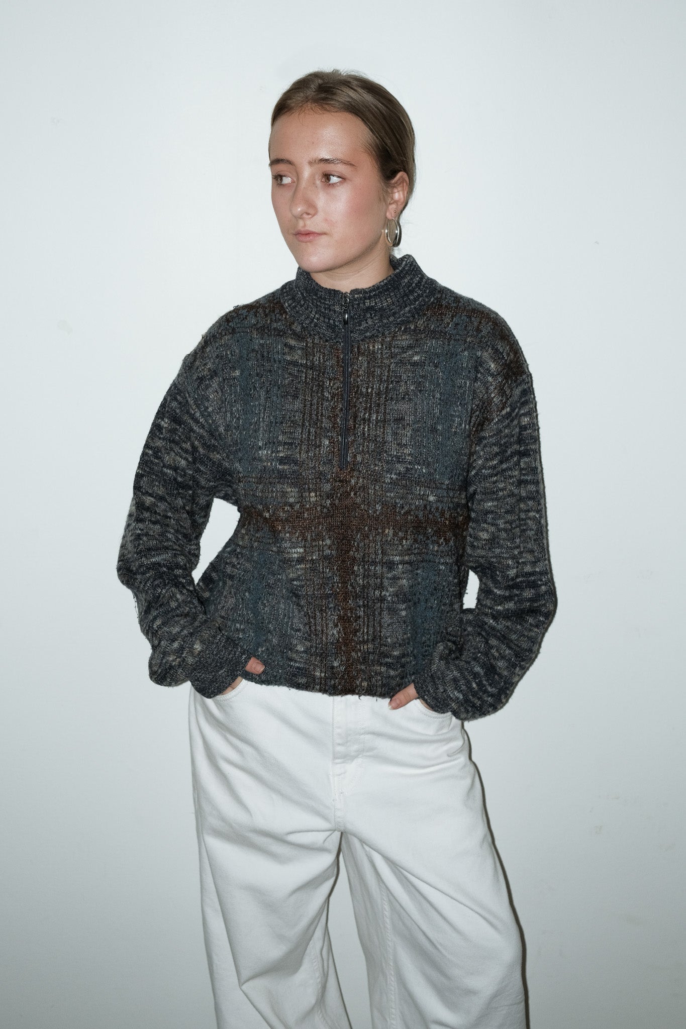 Bonnie zip-up trui - L