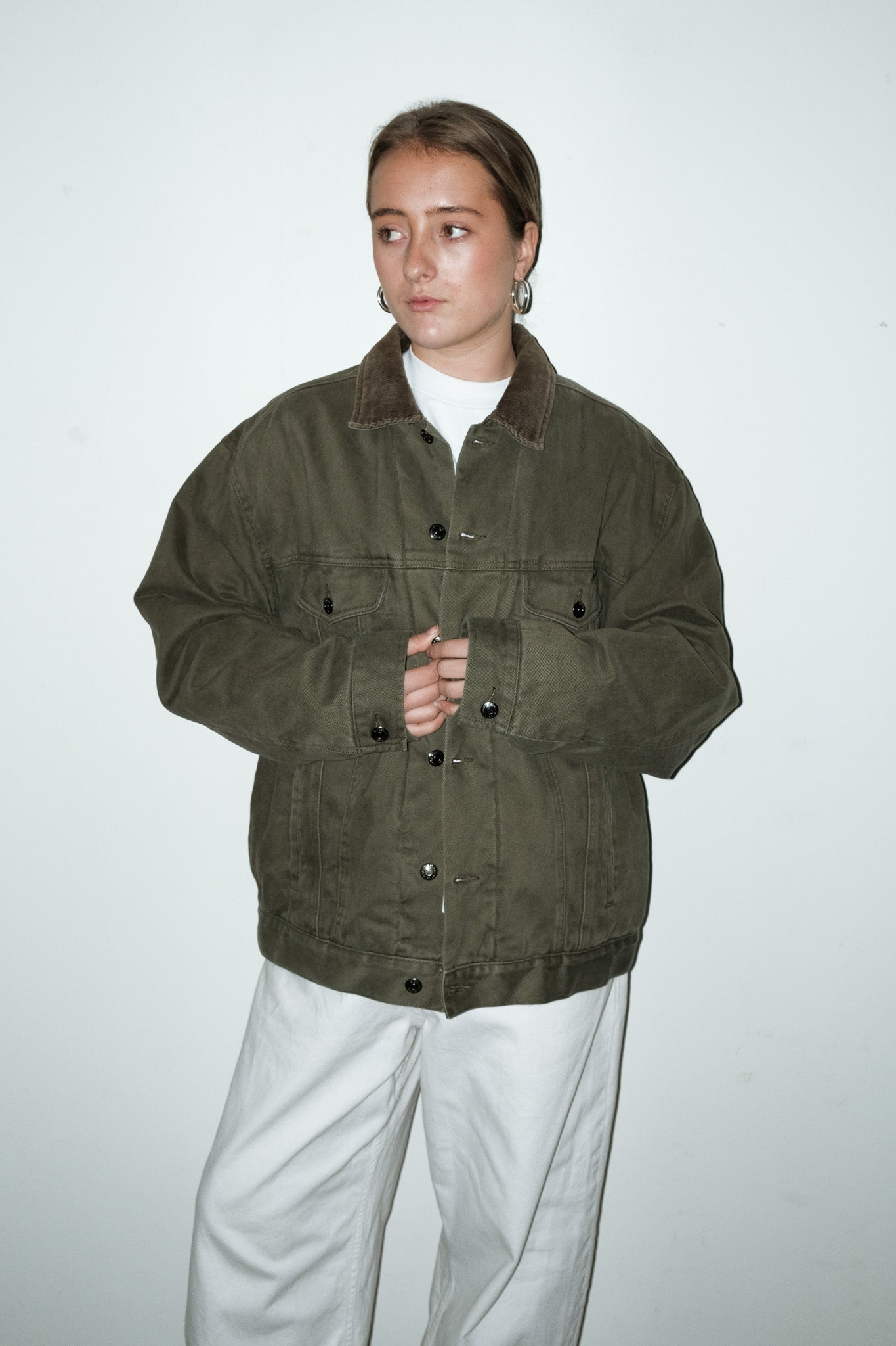 Skye corduroy-kraag jas - L