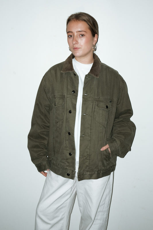 Skye corduroy-kraag jas - L