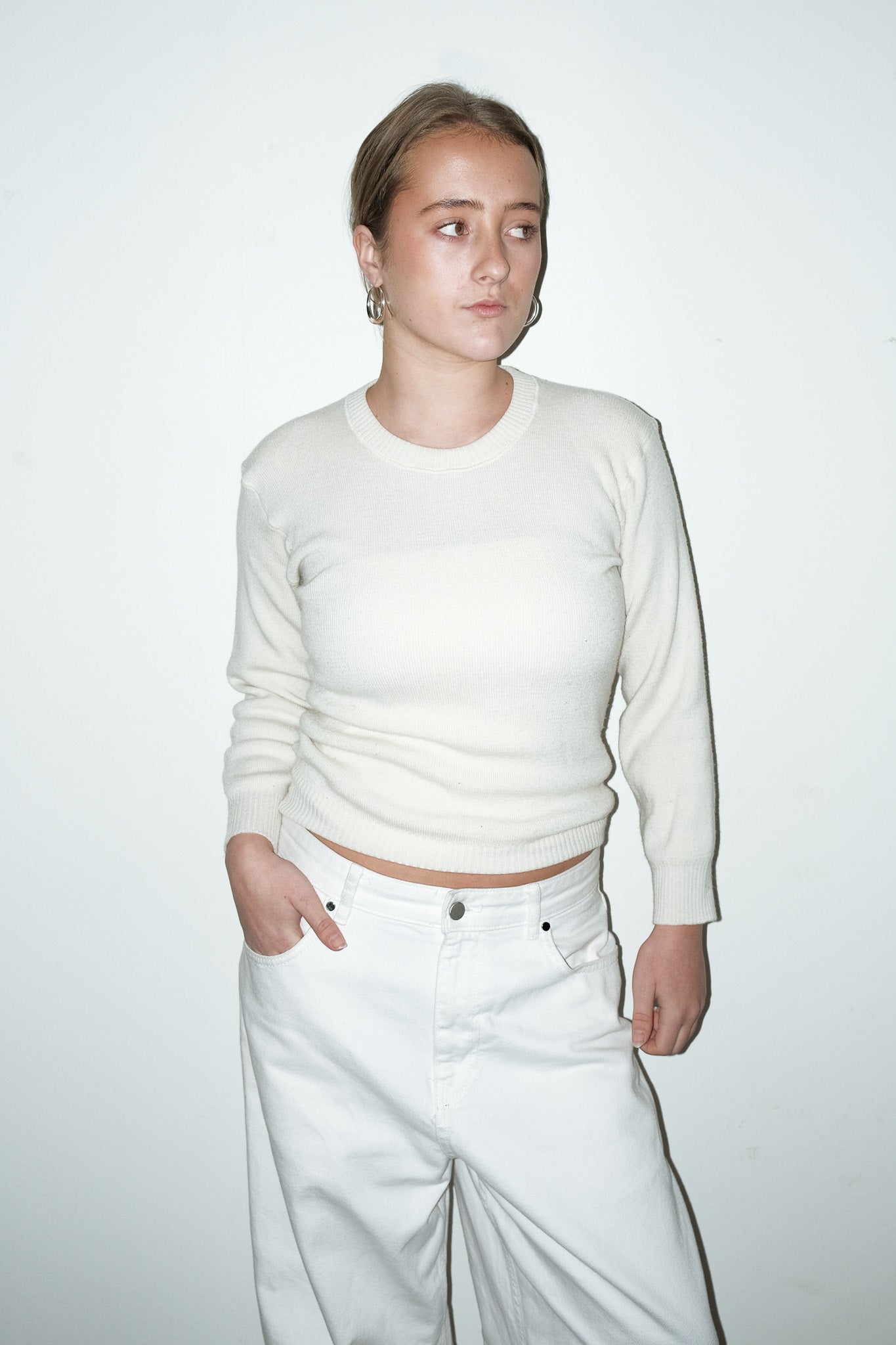 Annika 100% wol top - S