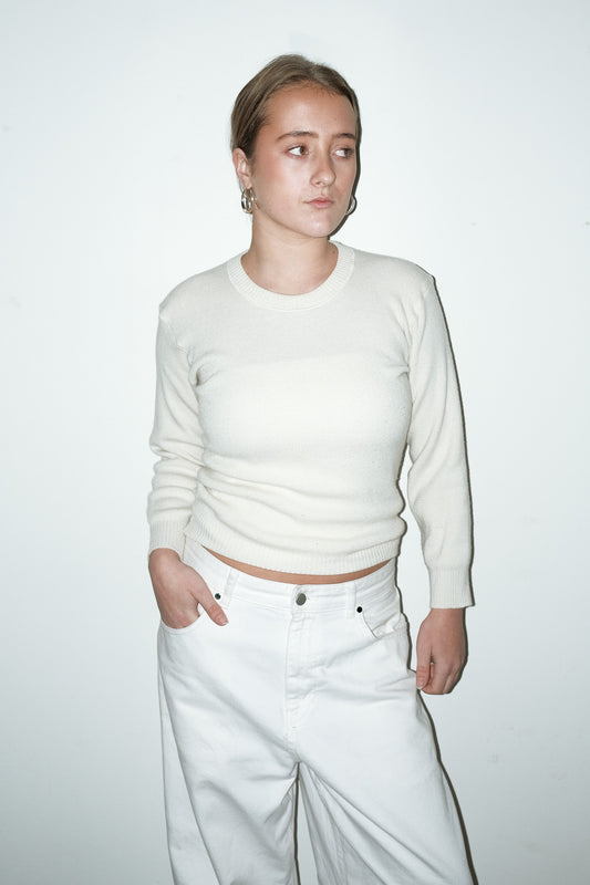 Annika 100% wol top - S