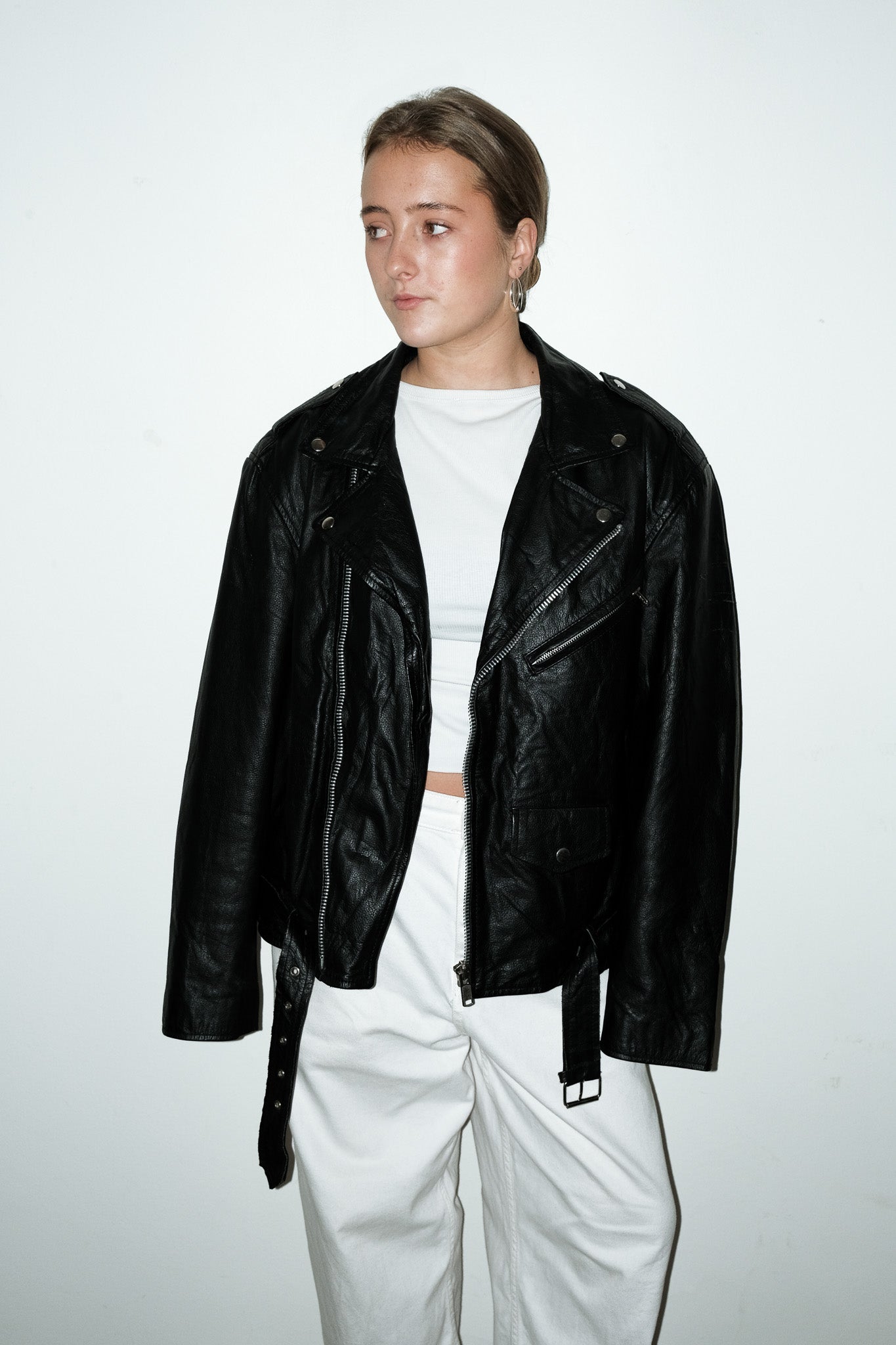 Nico 100% leer bikerjas - M