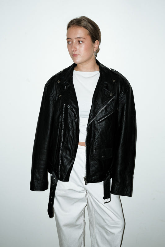 Nico 100% leer bikerjas - M