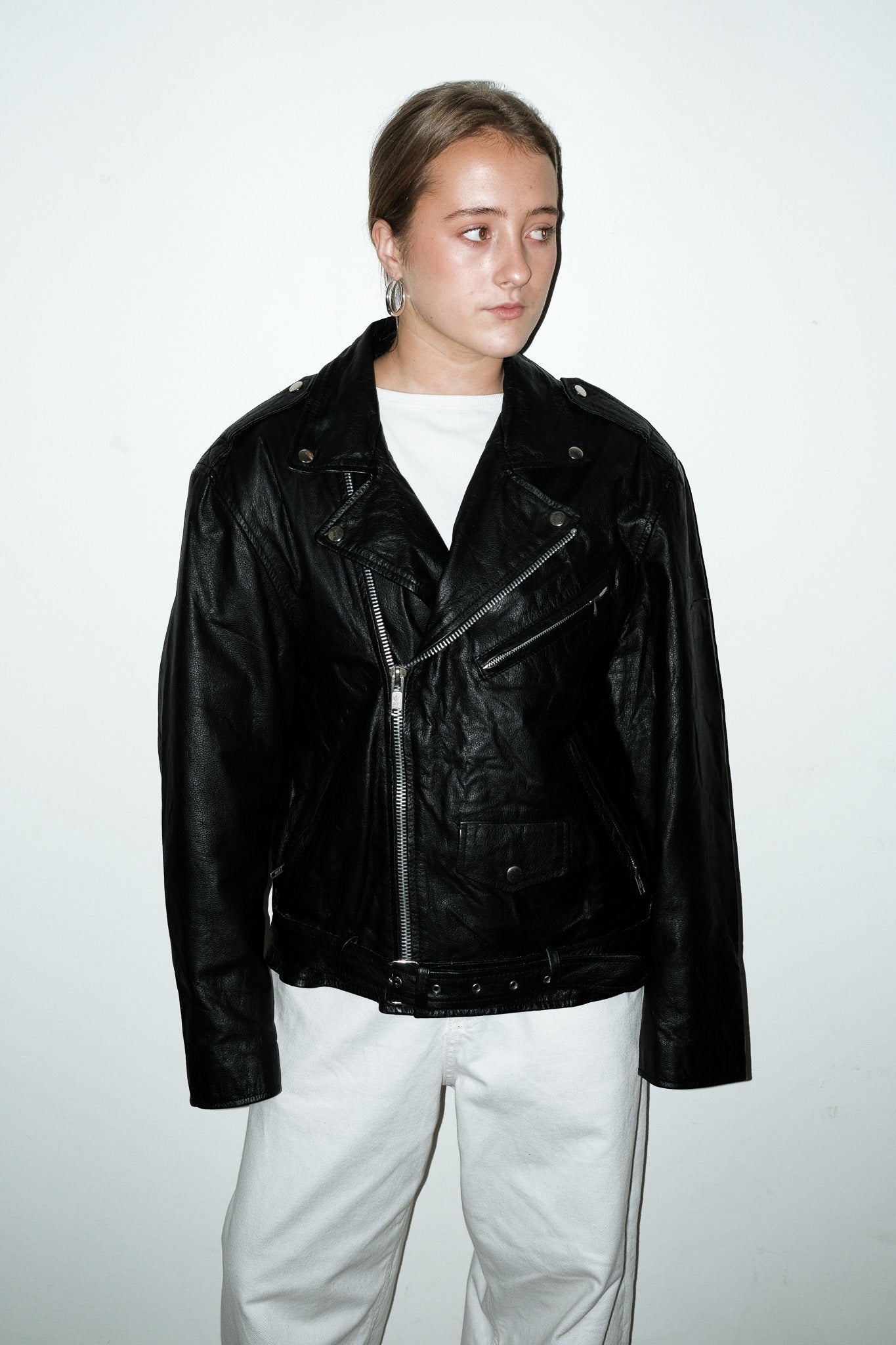 Nico 100% leer bikerjas - M