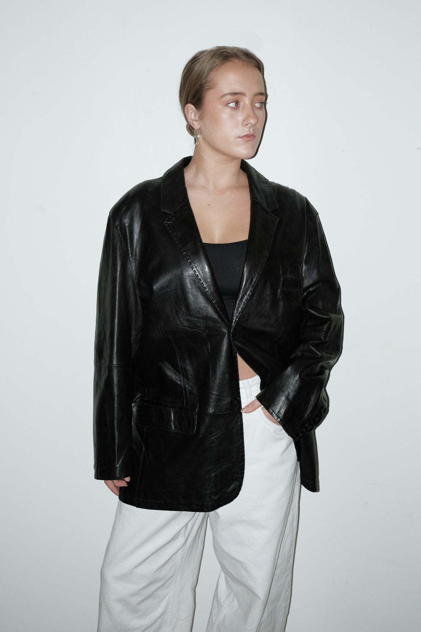 Ophelia 100% leer blazer - M