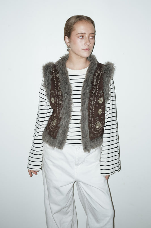 Lize faux fur gilet - S