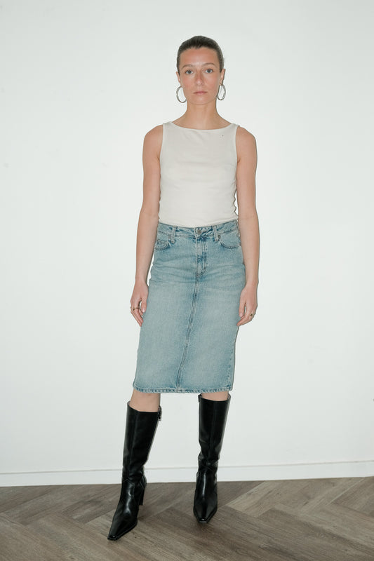 Benneton denim midi rok - S