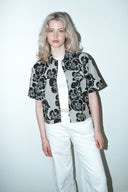 Buttered 90s crop blouse - M