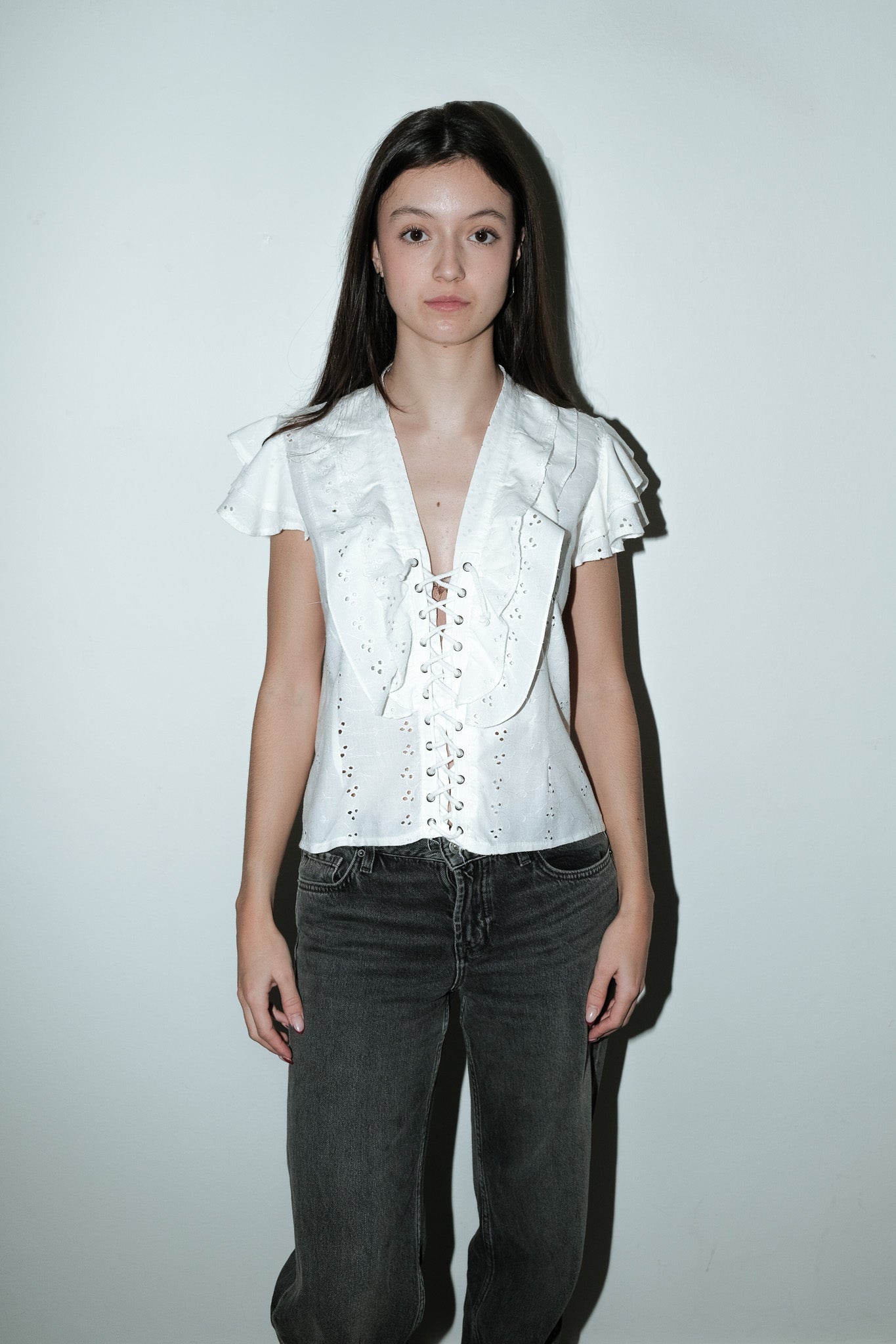 Tyre broderie blouse - M