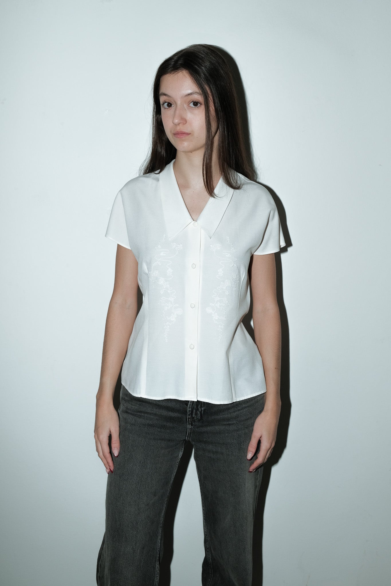 Fenna geborduurde blouse - S