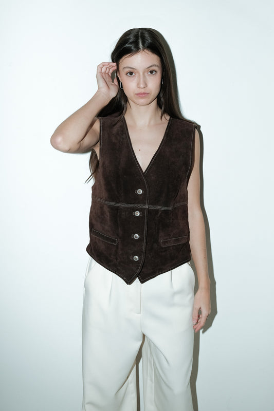 Floria suede gilet - M