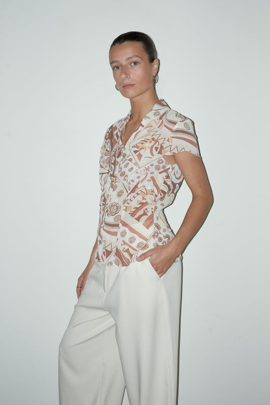 Yara geprinte top - S