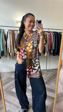 Brit geprinte blouse - L