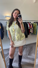 Lichtgele print blouse - M