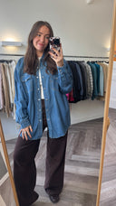 Heleen 100% katoen denim blouse - XXL