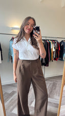 Off white blouseje met broderie - M