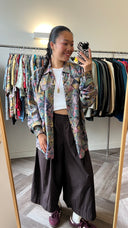 Roos zijden blouse - L