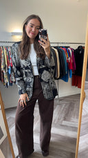 Demi geprinte blazer - M