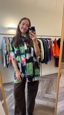Roos geprinte blouse - XL