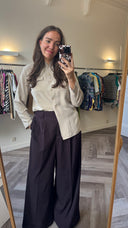 Lin 100% zijden blouse - M