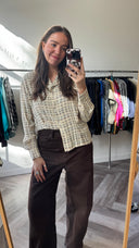 Jada geruite blouse - M