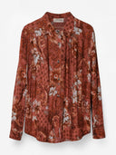 Rosa geprinte blouse - L