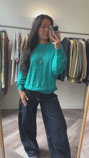Kim turquoise trui - M