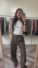 Leonie 100% wol pantalon - L