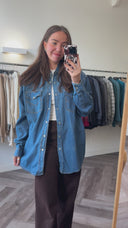 Heleen 100% katoen denim blouse - XXL