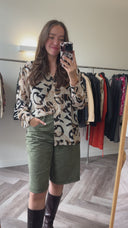 Nell geprinte blouse - L