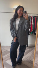 Del silk-blend blazer - L