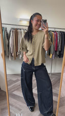 Laurel crinkle blouse - M