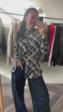 Priya geruite blouse - S