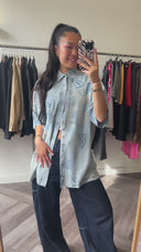 Bel geprinte blouse - L