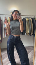 Hana metallic top - S