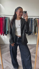 Una 100% leren blazer - S