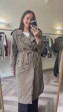 Sien gewatteerde trenchcoat - L