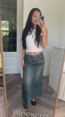 Isobel 100% katoen maxi rok - M