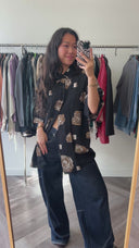 Evi geprinte blouse - L