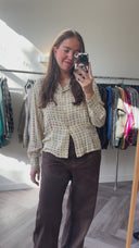 Jada geruite blouse - M
