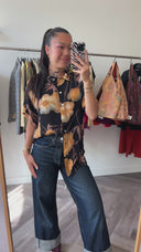 Demi geprinte blouse - M