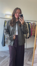Ylva 100% leer bomber - L